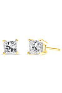 0.40 Cttw Princess-Cut Square Diamond Classic Solitaire Earrings